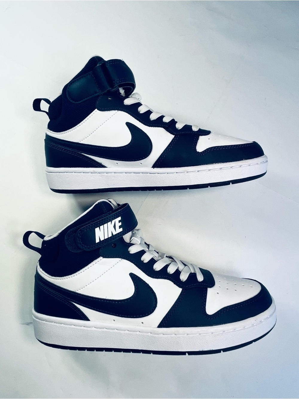 Nike Court Borough Mid 2 White Navy Blue Sneakers #CD7782-107 Big Boy:5.5 Y NEW